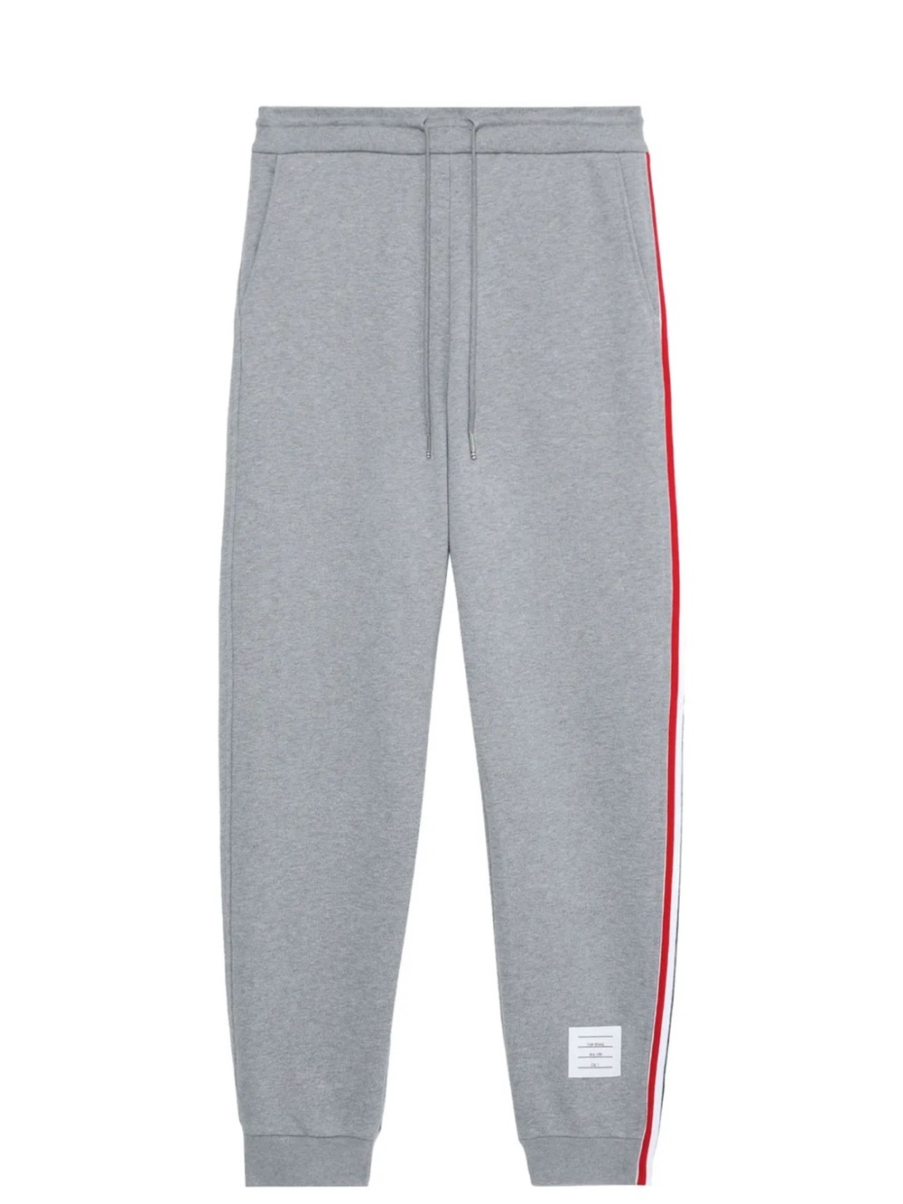 Thom Browne Grey Sweatpants with Red & Navy Side Stripes